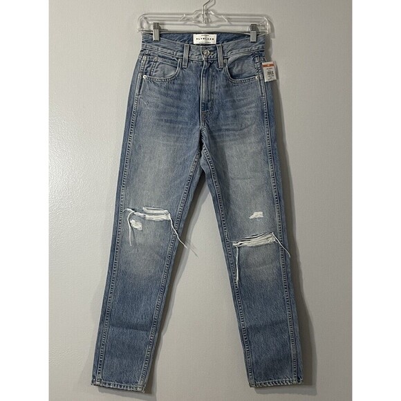 SLVRLAKE Virginia Slim Jeans in Crossroads Size 23 Distressed Denim Modern Style - Picture 2 of 15
